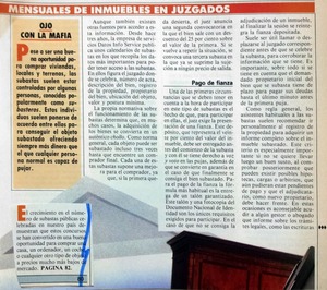 Arqueología periodística: Las subastas judiciales a principios de los noventa